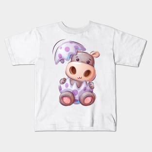 Hippopotamus hatching Hippo funny concept art cartoon Kids T-Shirt